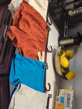Mixed Knit & Solid Tops - Blue, Rust, Cream